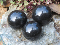 Polished Small to Medium Sized Black Basalt Spheres x 12 From Madagascar - TopRock