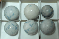 Polished Blue Spotted Spinel Spheres x 6 From Madagascar - TopRock