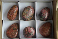 Polished Affordable Red Rhodonite Free Forms x 6 From Rushinga, Zimbabwe - TopRock