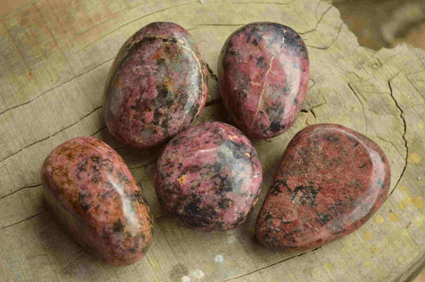 Polished Affordable Red Rhodonite Free Forms x 6 From Rushinga, Zimbabwe - TopRock