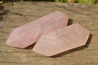 Polished Double Terminated Rose Quartz Points x 6 From Ambatondrazaka, Madagascar - TopRock