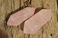 Polished Double Terminated Rose Quartz Points x 6 From Ambatondrazaka, Madagascar - TopRock