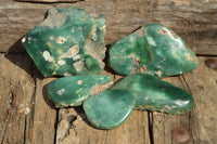 Polished Mtorolite Emerald Chrome Chrysoprase Plates x 5 From Zimbabwe - TopRock