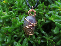 Polished Amethyst Free Forms in Copper Art Wire Wrap Pendant - sold per piece - From Madagascar - TopRock