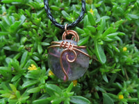 Polished Amethyst Free Forms in Copper Art Wire Wrap Pendant - sold per piece - From Madagascar - TopRock