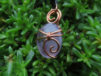 Polished Amethyst Free Forms in Copper Art Wire Wrap Pendant - sold per piece - From Madagascar - TopRock