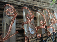 Natural A Grade Smokey Optic Quartz in  Copper Art Wire Wrap Pendant - sold per piece - From Zimbabwe - TopRock