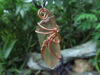 Natural A Grade Smokey Optic Quartz in  Copper Art Wire Wrap Pendant - sold per piece - From Zimbabwe - TopRock