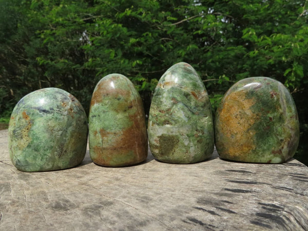 Polished Small Stunning Chrysoprase Standing Free Forms x 6 From Ambatondrazaka, Madagascar - TopRock