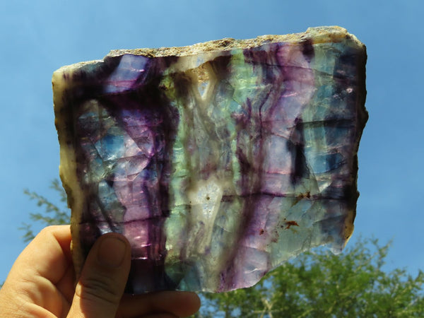 Polished Large Watermelon Fluorite Slices x 4 From Uis, Namibia - TopRock
