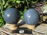 Polished Lazulite Spheres x 2 From Madagascar - TopRock