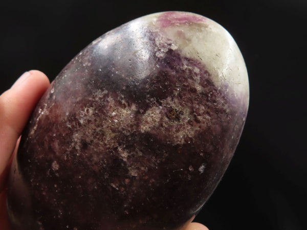 Polished Extra Large Dark Red Purple Lepidolite Gallets x 3 From Zimbabwe - TopRock