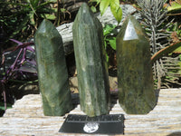 Polished Banded Green Fuchsite Crystal Points x 3 From Madagascar - TopRock