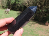 Polished Pitch Black Basalt Points/Prisms x 12 From Madagascar - TopRock