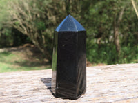 Polished Pitch Black Basalt Points/Prisms x 12 From Madagascar - TopRock