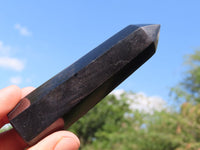 Polished Pitch Black Basalt Points/Prisms x 12 From Madagascar - TopRock