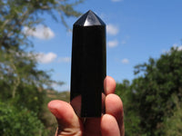 Polished Pitch Black Basalt Points/Prisms x 12 From Madagascar - TopRock