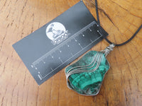 Polished Malachite Wire Wrap Pendant Sliced Malachite & Intricate Wire Wrap -  x Sold per piece From Congo - TopRock