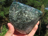 Polished Green Emerald In Matrix Standing Free Forms x 3 From Zimbabwe - TopRock