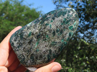 Polished Green Emerald In Matrix Standing Free Forms x 3 From Zimbabwe - TopRock