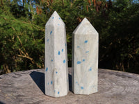 Polished Blue Spotted Spinel Crystal Points x 2 From Madagascar - TopRock