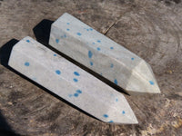 Polished Blue Spotted Spinel Crystal Points x 2 From Madagascar - TopRock