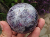 Polished Lepidolite Spheres With Pink Tourmaline x 3 From Madagascar - TopRock