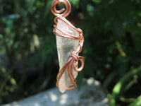 Natural Quartz Crystal Copper Art Wire Wrap Pendants with Thong - Sold per piece From South Africa - TopRock