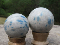 Polished Blue Spinel Spotted Spheres x 6 From Madagascar - TopRock