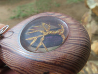Polished Unique & Rare Zebra Wood Fine Grain & Purpurite Pendant With Tree Of Life Design - sold per piece From South Africa - TopRock