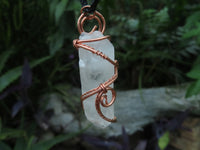 Natural Clear Optic Selected Quartz Crystals in Copper Art Wire Wrap Pendant - sold per piece - From Madagascar - TopRock