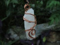 Natural Clear Optic Selected Quartz Crystals in Copper Art Wire Wrap Pendant - sold per piece - From Madagascar - TopRock