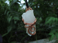 Natural Clear Optic Selected Quartz Crystals in Copper Art Wire Wrap Pendant - sold per piece - From Madagascar - TopRock