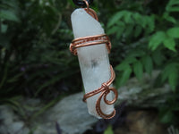 Natural Clear Optic Selected Quartz Crystals in Copper Art Wire Wrap Pendant - sold per piece - From Madagascar - TopRock