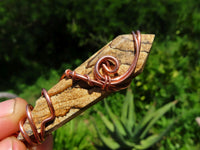 Polished Namibian Picture Stone ''Spade'' Crystal In Copper Art Wire Wrapped & Plaited Chord -  sold per piece From Namibia - TopRock