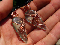 Polished Aqua Silica in Copper Art Wire Wrap Pendant -  sold per piece From South Africa - TopRock