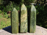 Polished Banded Green Fuchsite Crystal Points x 3 From Madagascar - TopRock