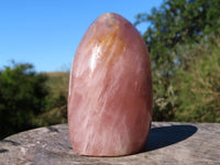 Polished Black Tourmaline, Agate & Rose Quartz With Some Mica Standing Free Forms x 3 From Madagascar - TopRock