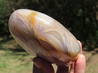 Polished Large Agate Hearts With Banding & Quartz  x 2 From Madagascar - TopRock