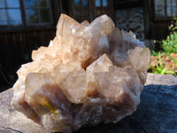 Natural Smokey Phantom Quartz Cluster x 1 From Lwena, Congo - TopRock