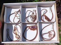 Polished Mixed Jewellery Free Forms With Copper Art Wire Pendants x 6 From Southern Africa - TopRock