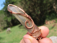 Polished Mixed Jewellery Free Forms With Copper Art Wire Pendants x 6 From Southern Africa - TopRock