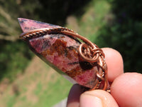 Polished Mixed Jewellery Free Forms With Copper Art Wire Pendants x 6 From Southern Africa - TopRock