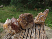 Natural Red Hematoid Quartz Clusters x 3 From Karoi, Zimbabwe - TopRock