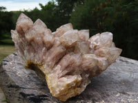 Natural White Phantom Cascading Smokey Lwena Quartz Cluster x 1 From Lwena, Congo - TopRock