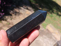 Polished Pitch Black Basalt Points/Prisms x 12 From Madagascar - TopRock