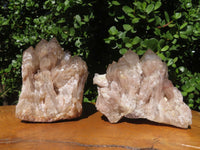 Natural Smokey Phantom Clusters x 2 From Lwena, Congo - TopRock