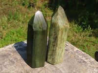 Polished Banded Green Fuchsite Crystal Points x 4 From Madagascar - TopRock