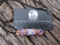 Polished Lepidolite Crystal In Copper Art Wire Wrap With Thong - sold per piece From Zimbabwe - TopRock