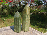 Polished Banded Green Fuchsite Crystal Points x 4 From Madagascar - TopRock